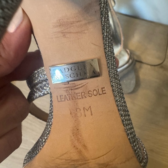 Badgley Mischka Silver Heels Elegant Strappy Design - Picture 4 of 5